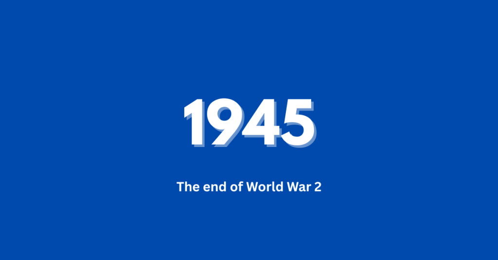 What happened in 1945 – Year graphic marking the end of WWII