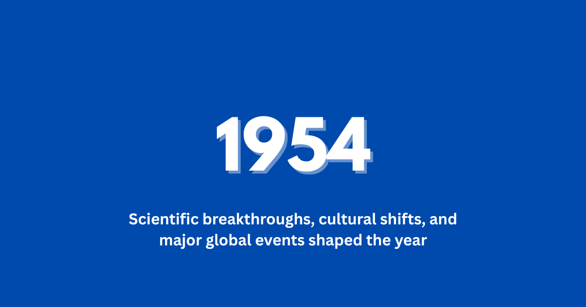 1954-Scientific breakthroughs, cultural shifts, and major global events shaped the year
